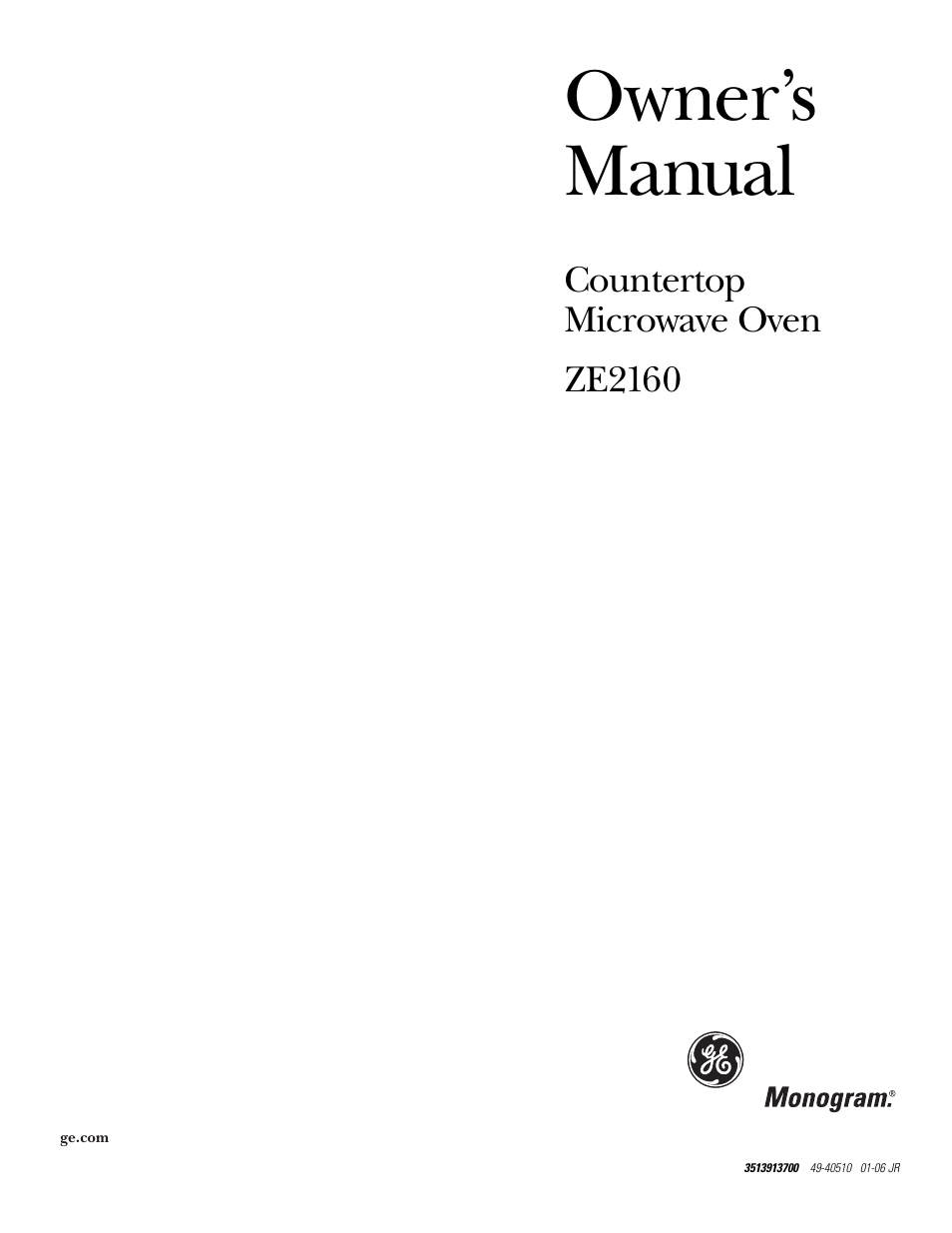 GE ZE2160SF User Manual | 28 pages