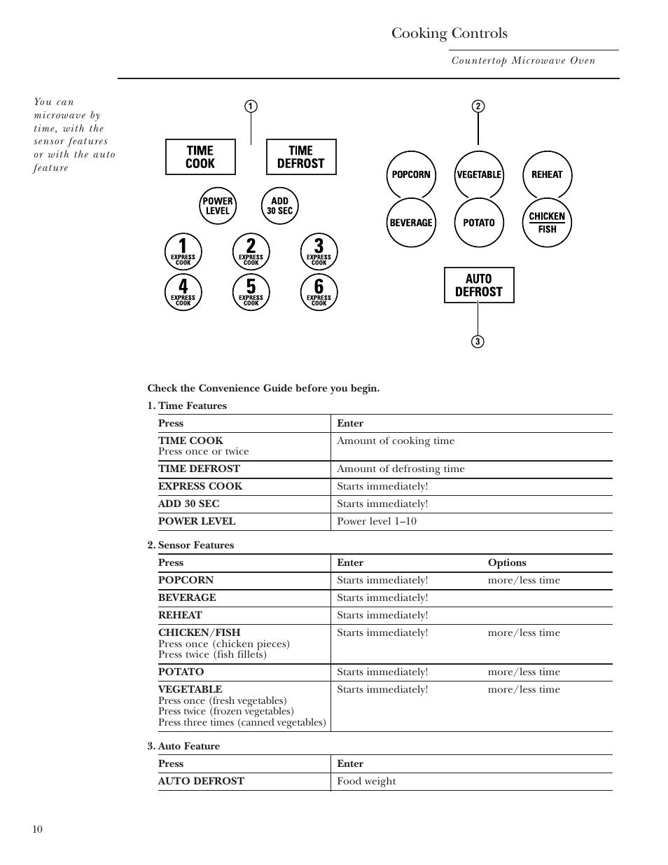 Cooking controls | GE ZE2160SF User Manual | Page 10 / 28