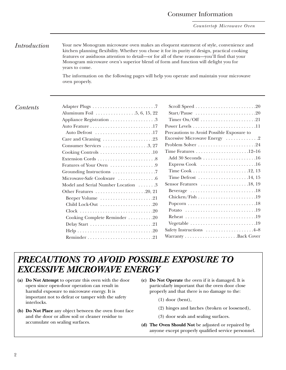 GE ZE2160SF User Manual | Page 2 / 28