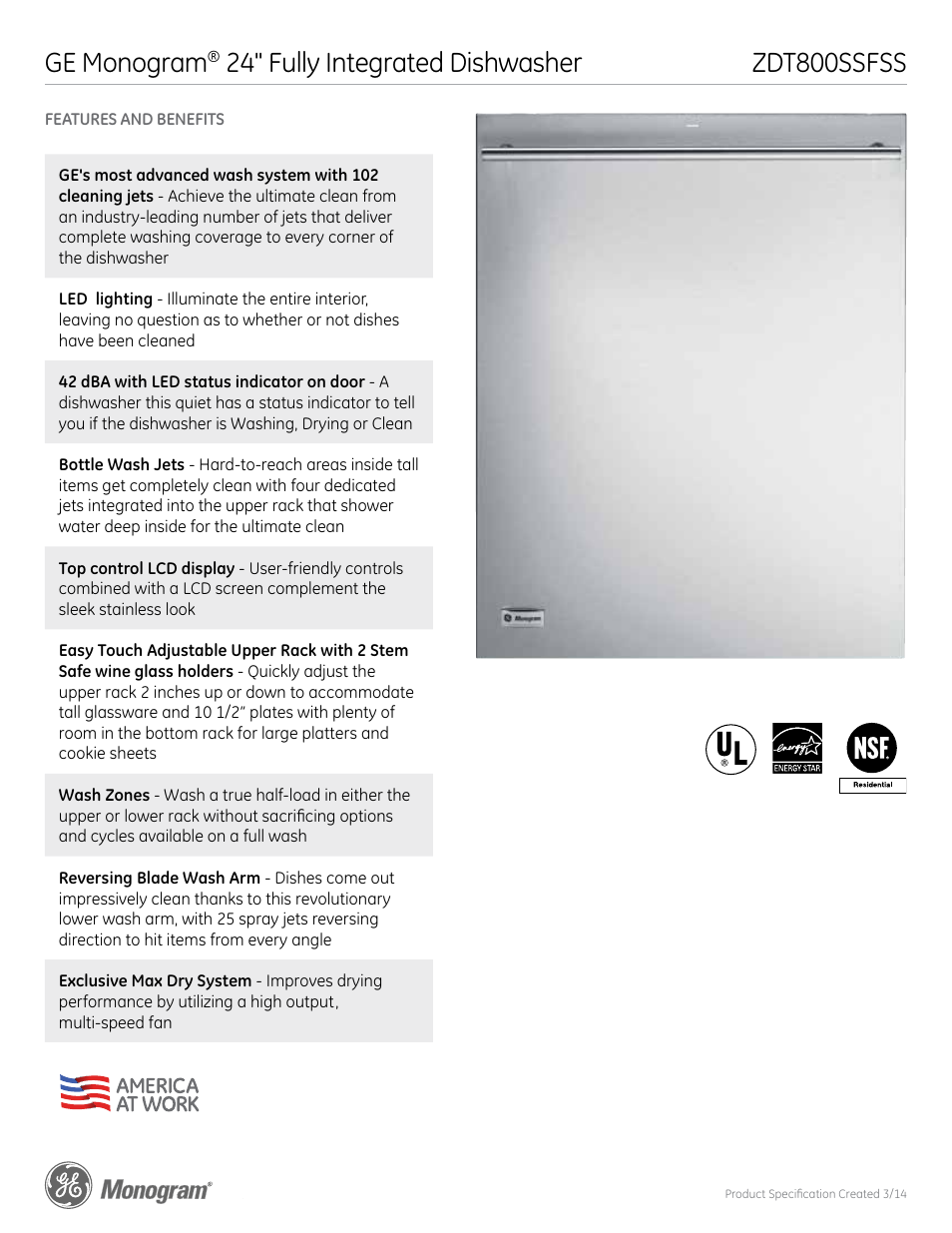 Ge monogram | GE ZDT800SSFSS User Manual | Page 3 / 3