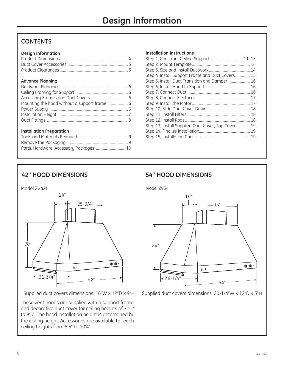 GE ZV54ISHSS User Manual | Page 4 / 20