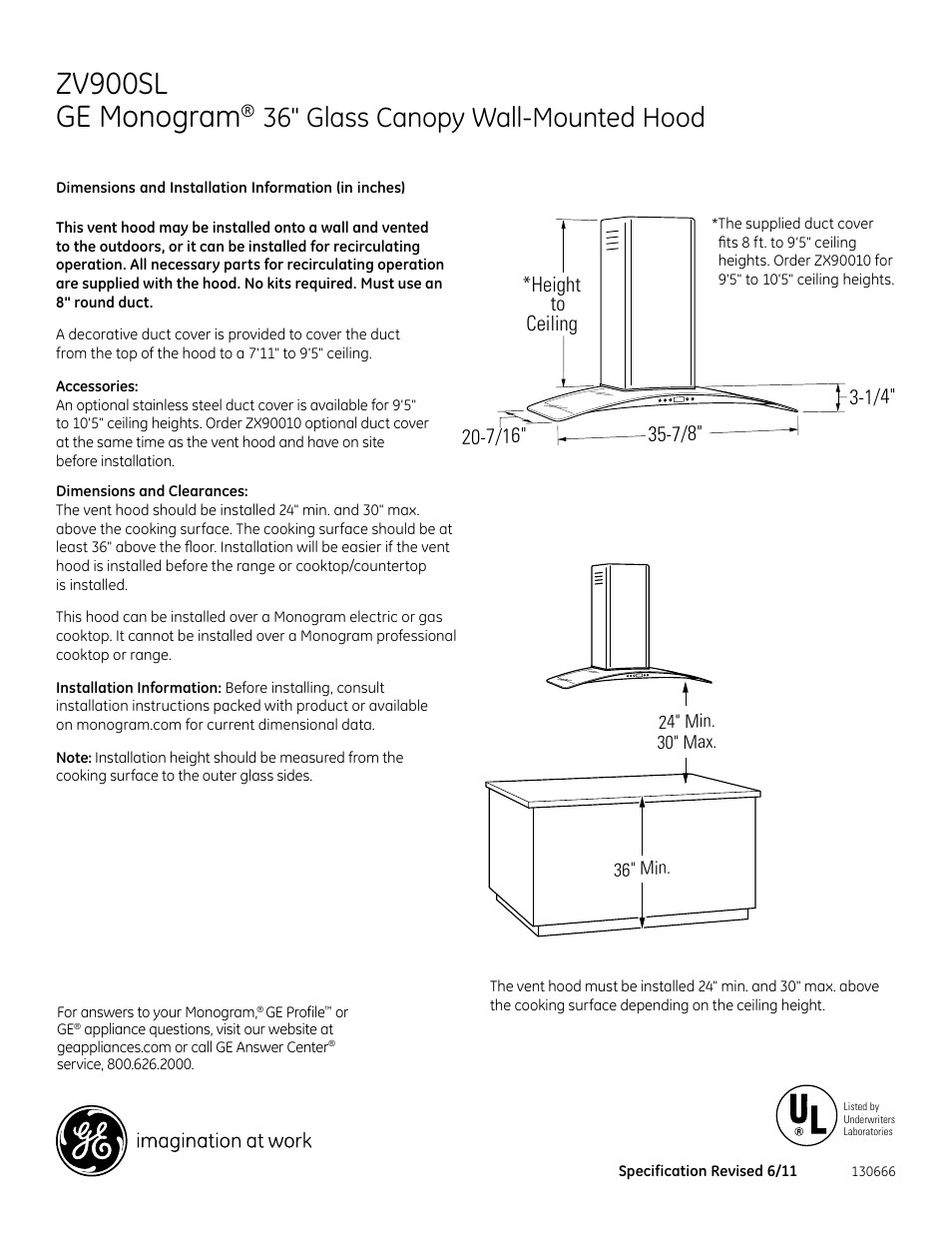 GE ZV900SLSS User Manual | 2 pages