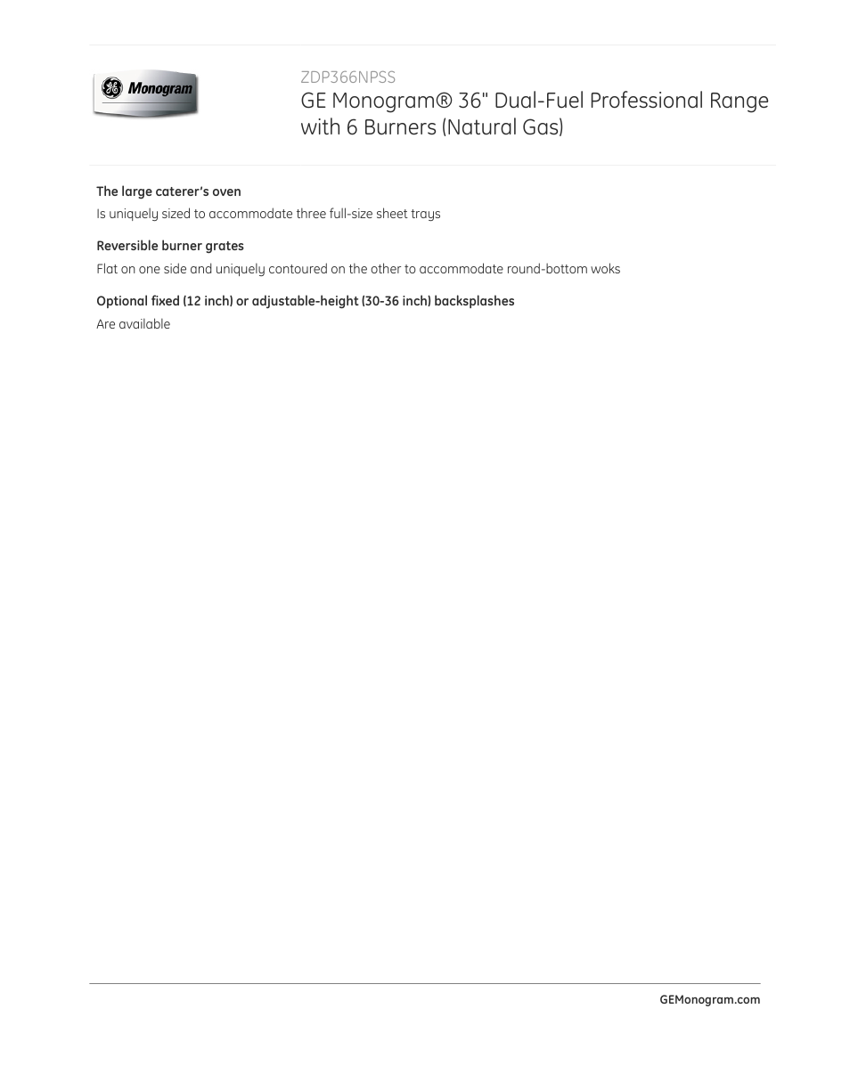 GE ZDP366NPSS User Manual | Page 2 / 4