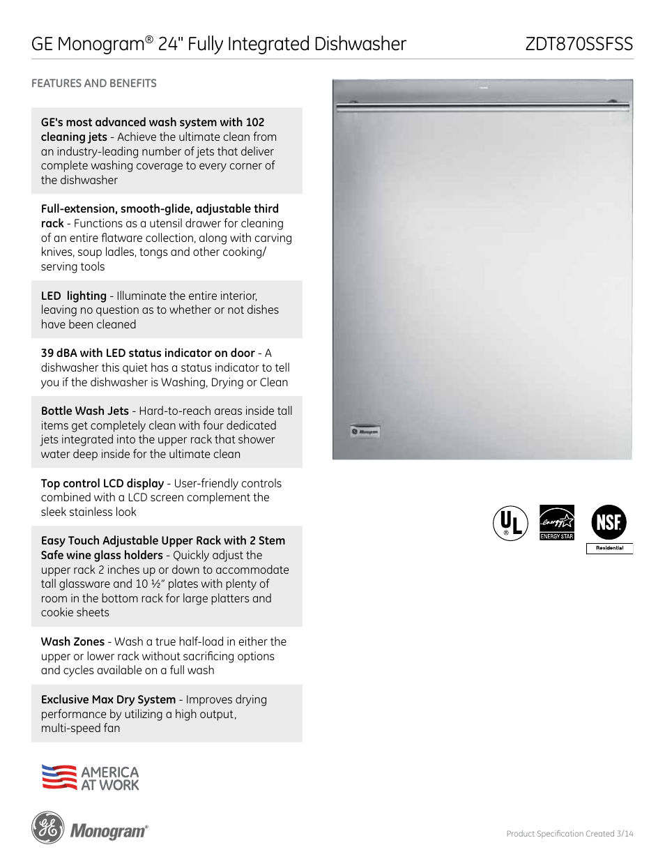 Ge monogram | GE ZDT870SSFSS User Manual | Page 3 / 3