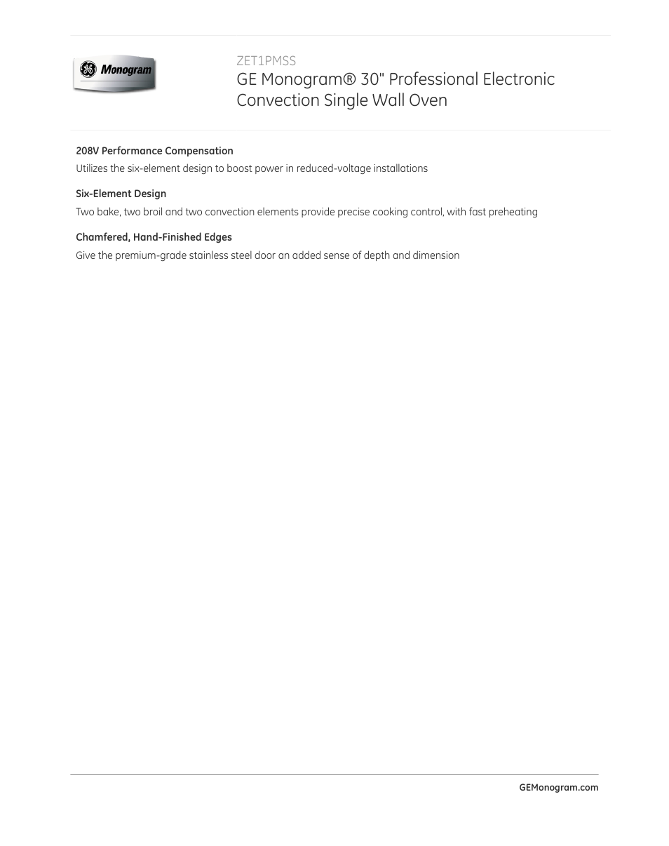 GE ZET1PMSS User Manual | Page 2 / 4
