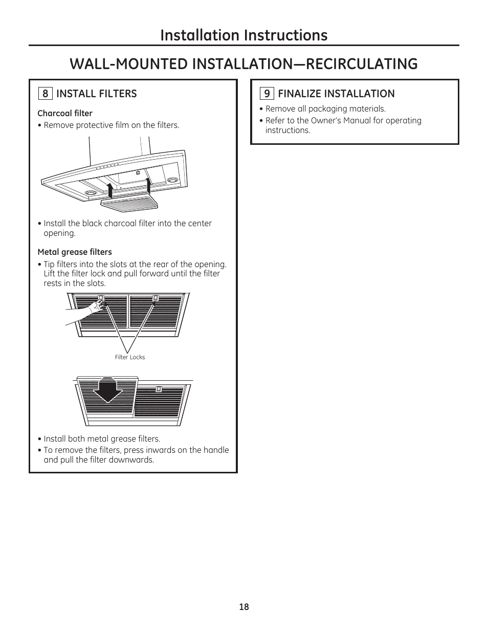 Installation instructions | GE ZV800SJSS User Manual | Page 18 / 24