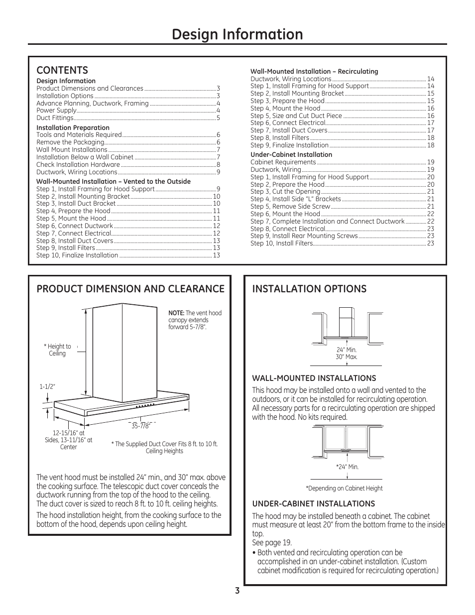 GE ZV800SJSS User Manual | Page 3 / 24