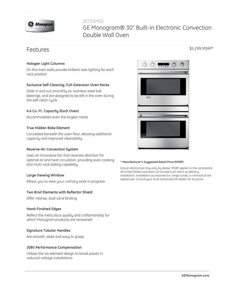 GE ZET2SMSS User Manual | 4 pages