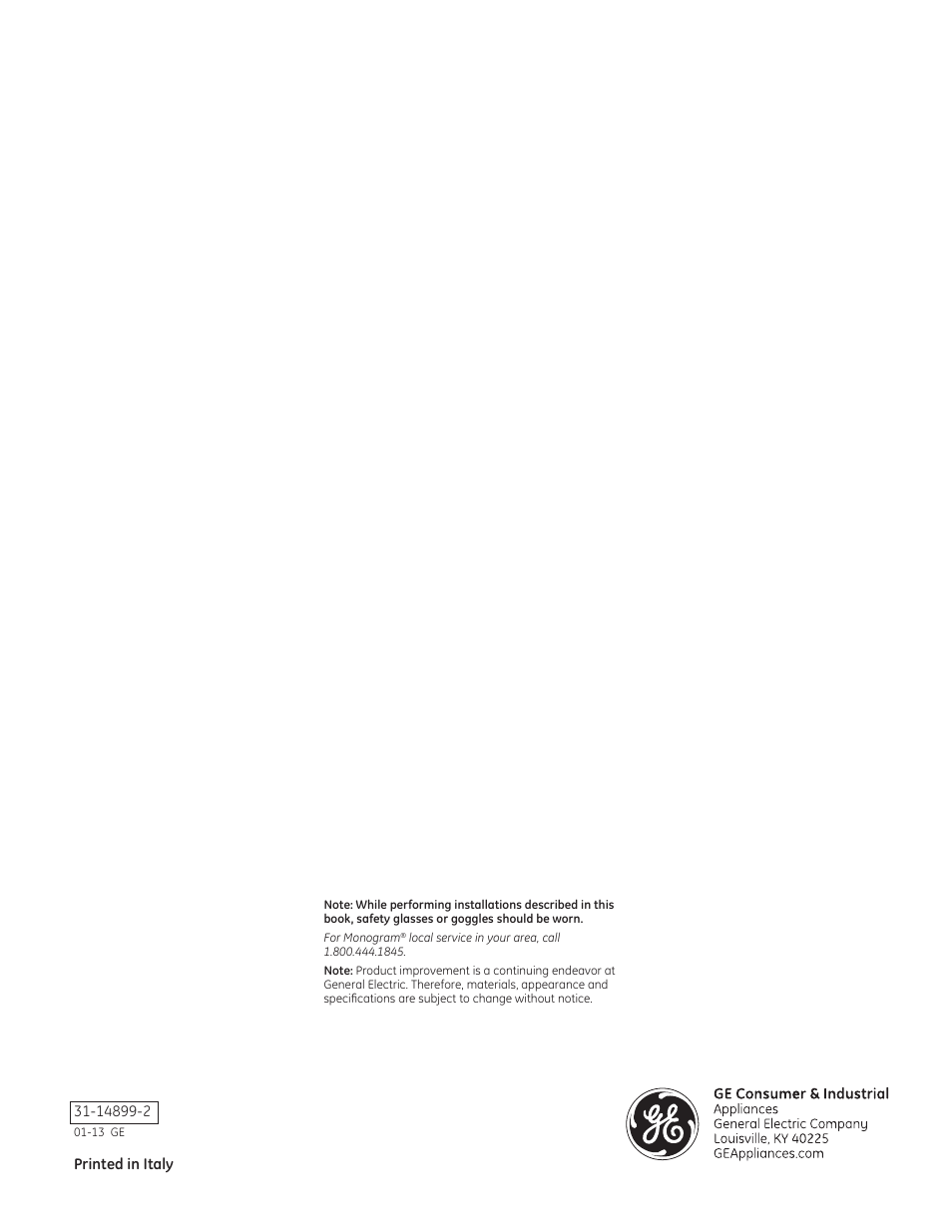 GE ZV1050SFSS User Manual | Page 16 / 16