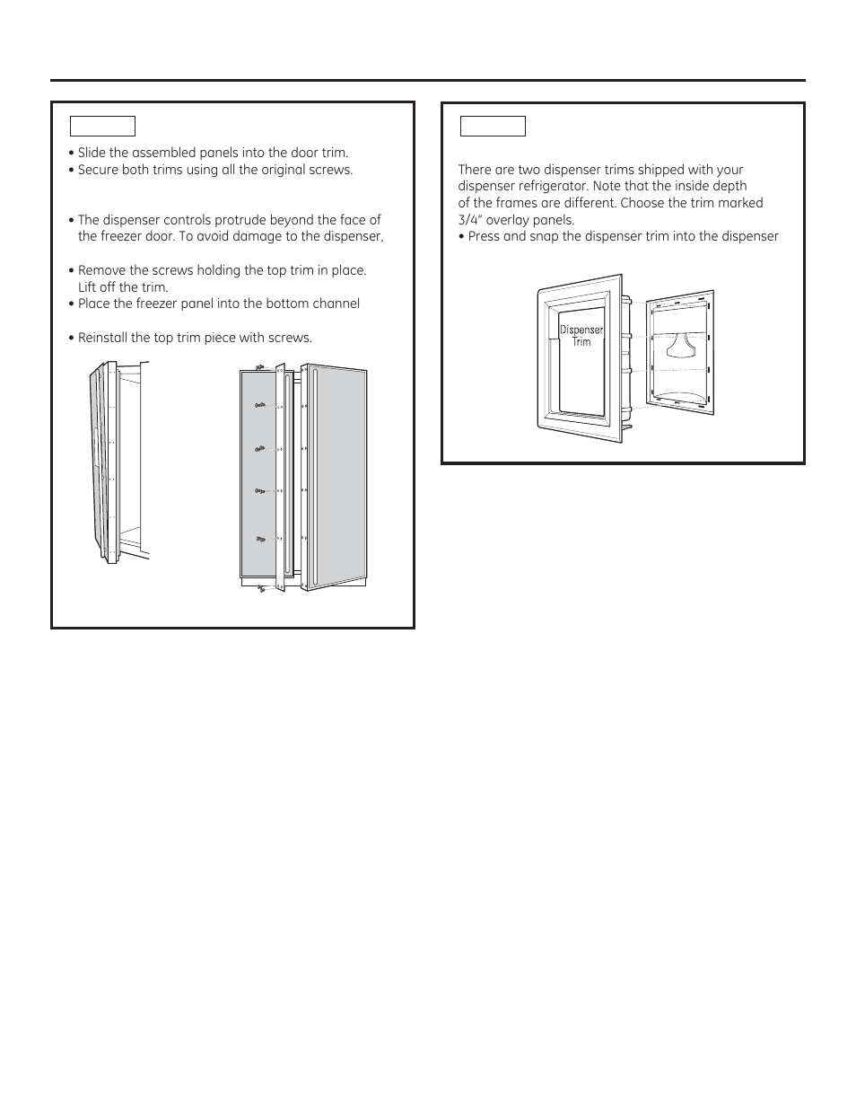 Zkhss2 tubular stainless steel handles, Step 3 install assembled handles, Step 4 install dispenser trim | GE ZISB360DX User Manual | Page 22 / 24