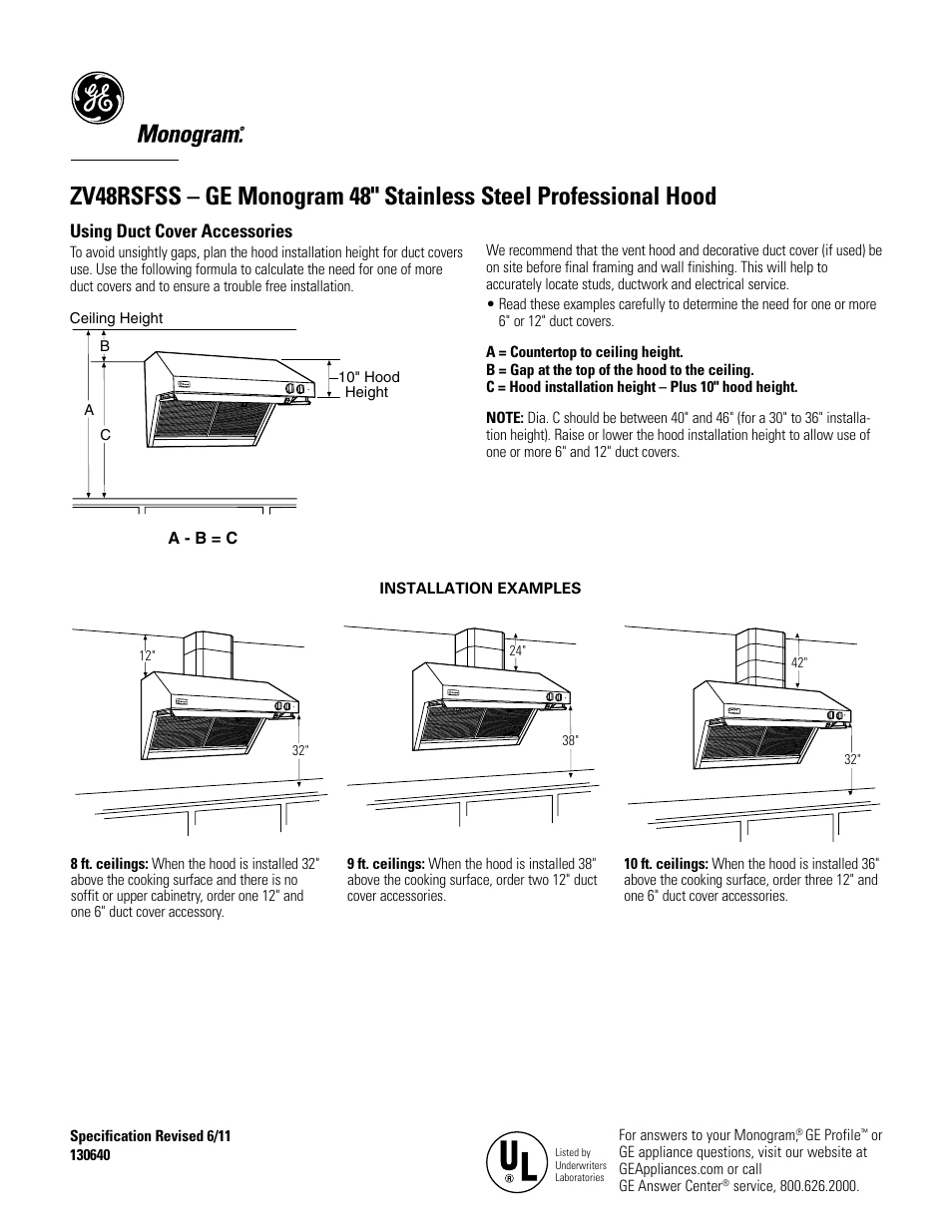 Using duct cover accessories | GE ZV48RSFSS User Manual | Page 3 / 4