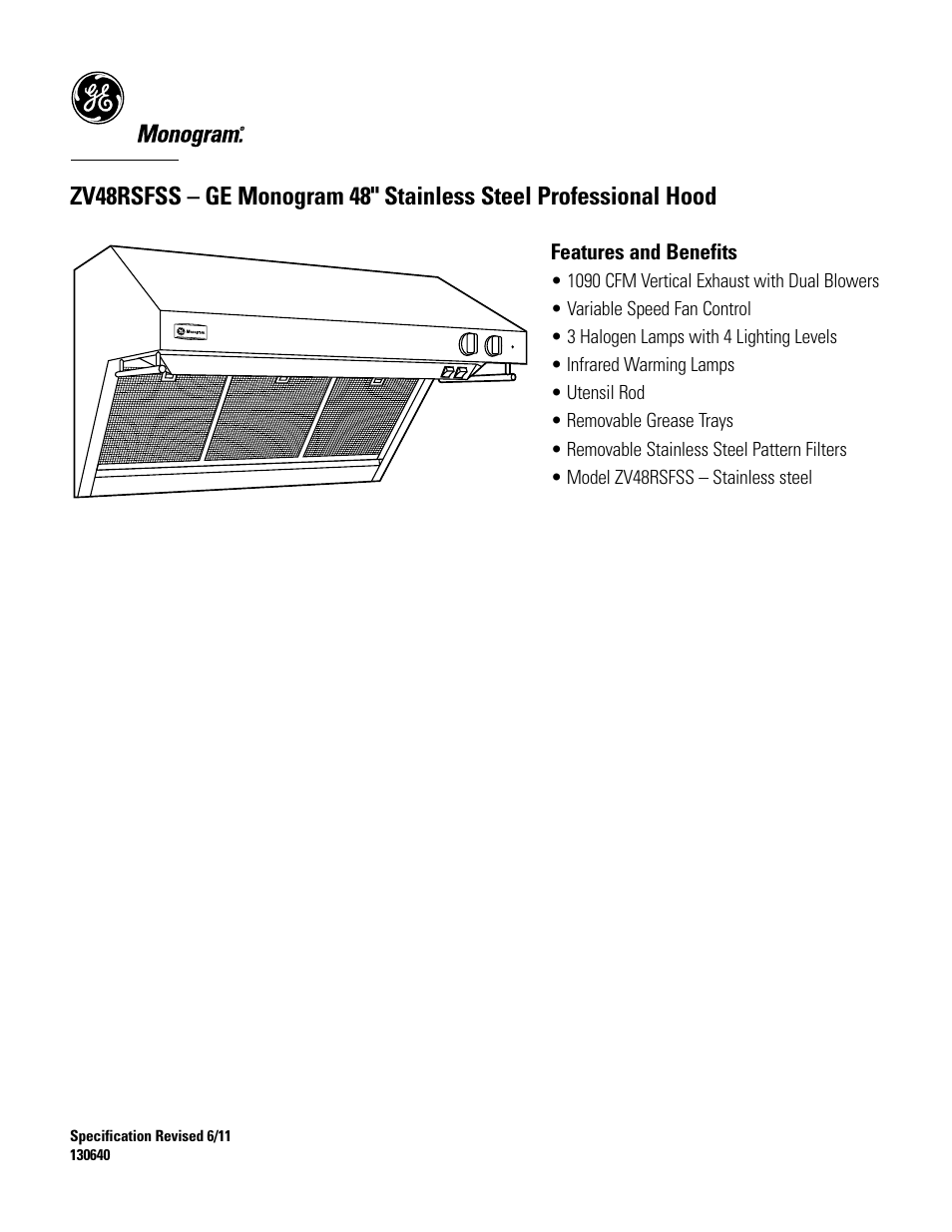 Zv48rsfss | GE ZV48RSFSS User Manual | Page 4 / 4