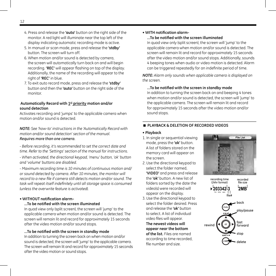 GE 45255 Digital Home Monitoring Kit User Manual | Page 12 / 15