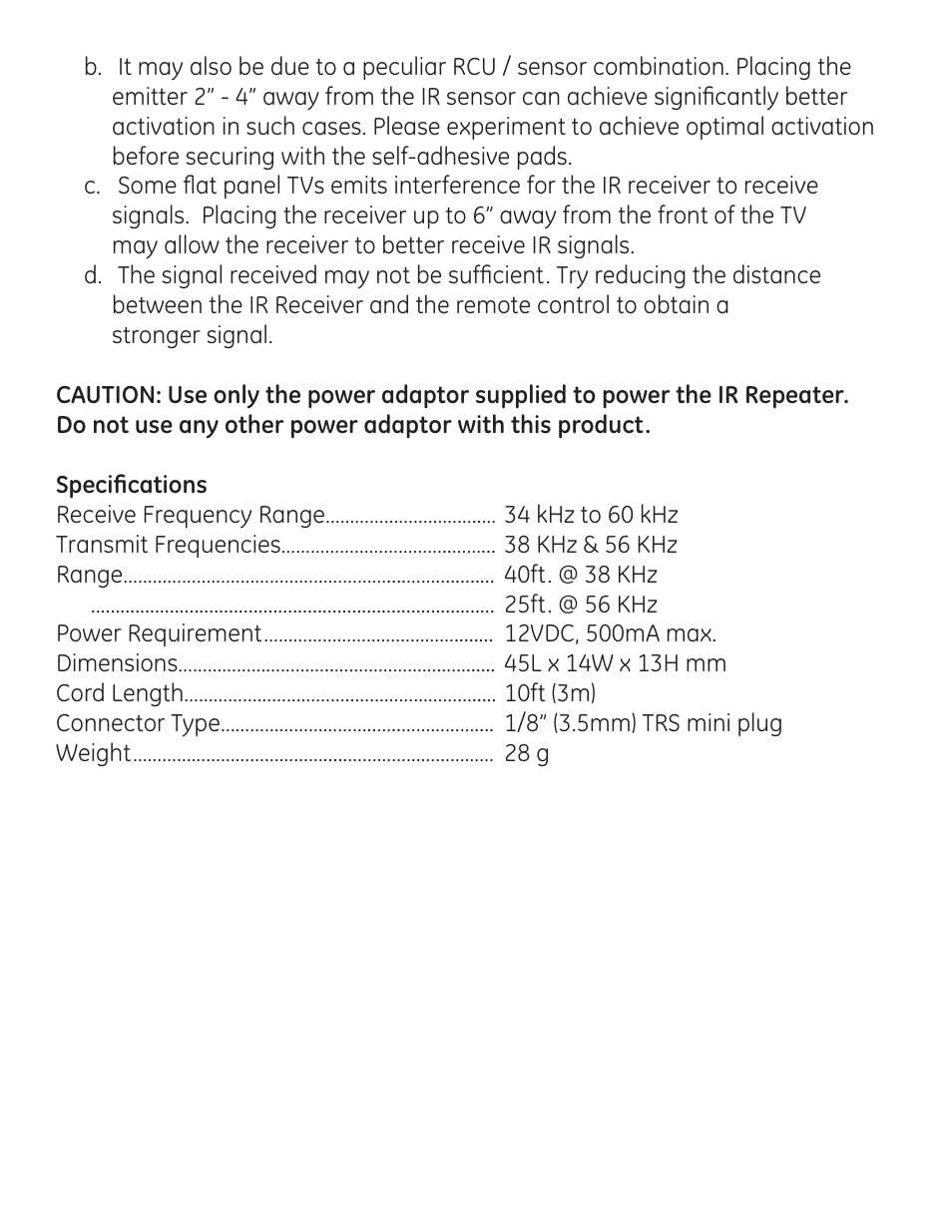 GE 24988 GE Infrared Signal Remote Extender User Manual | Page 6 / 7