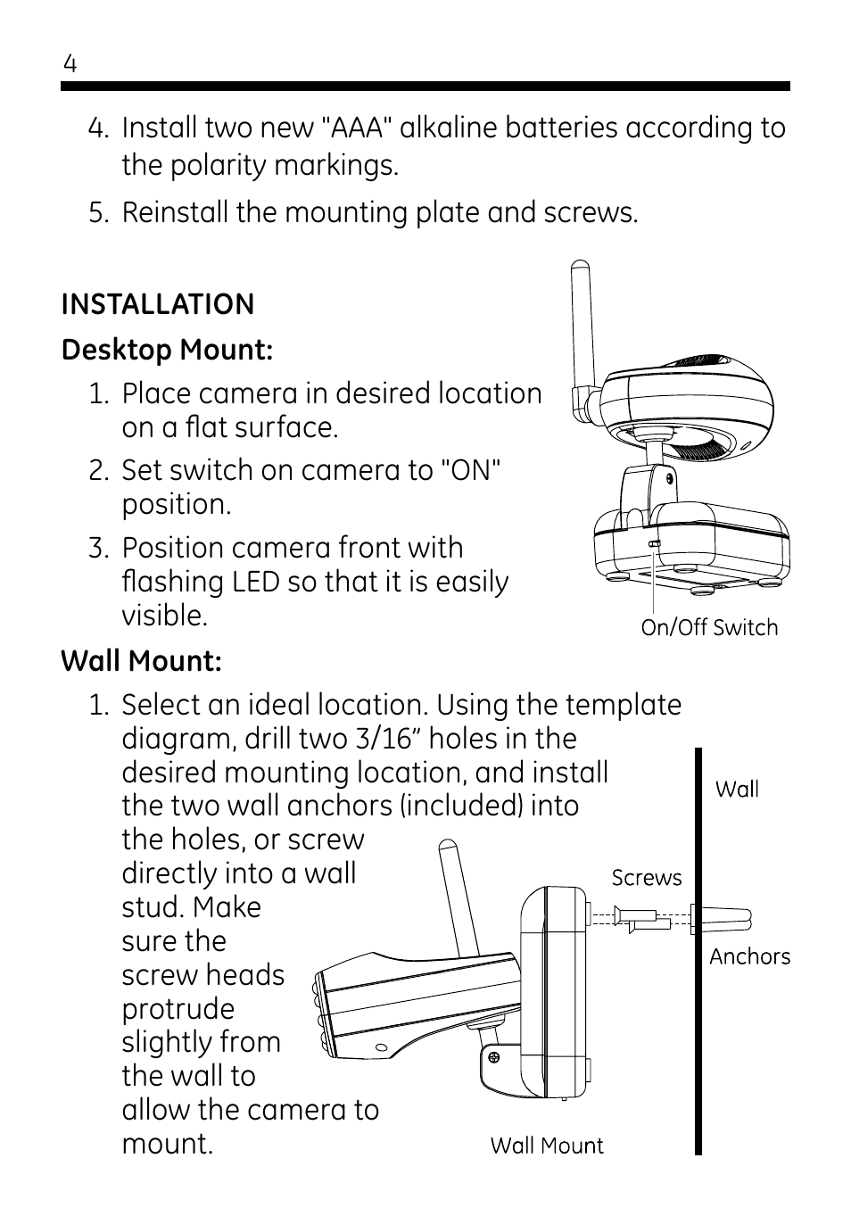 GE 45238 GE Wireless Decoy Security Camera User Manual | Page 4 / 7