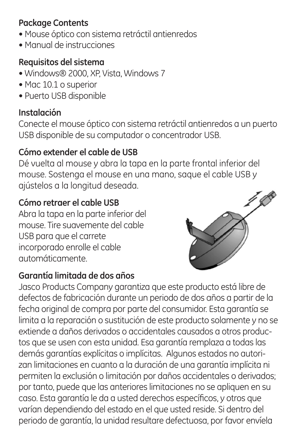 GE 98565 GE Tangle-Free Retractable Mouse User Manual | Page 5 / 6