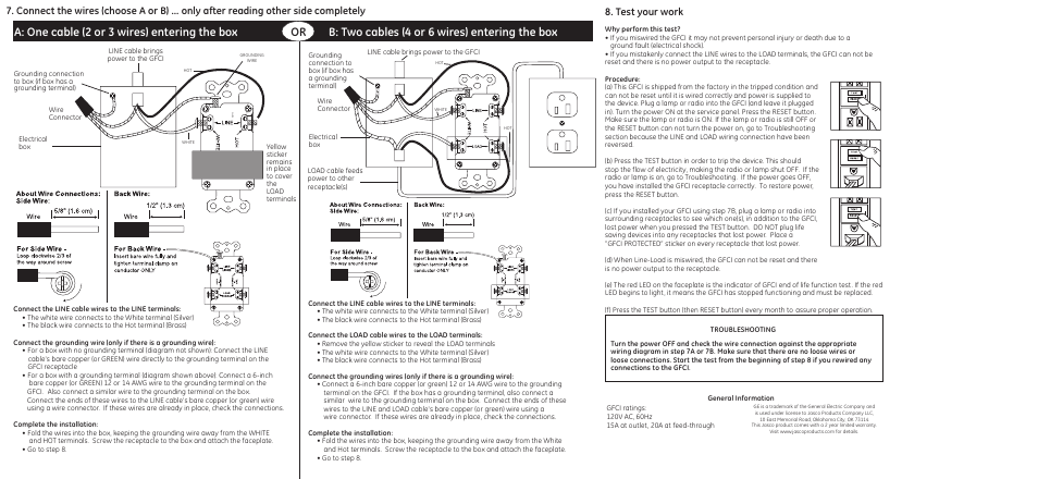 GE 51960 GE Ground Fault Circuit Interrupter User Manual | Page 2 / 2