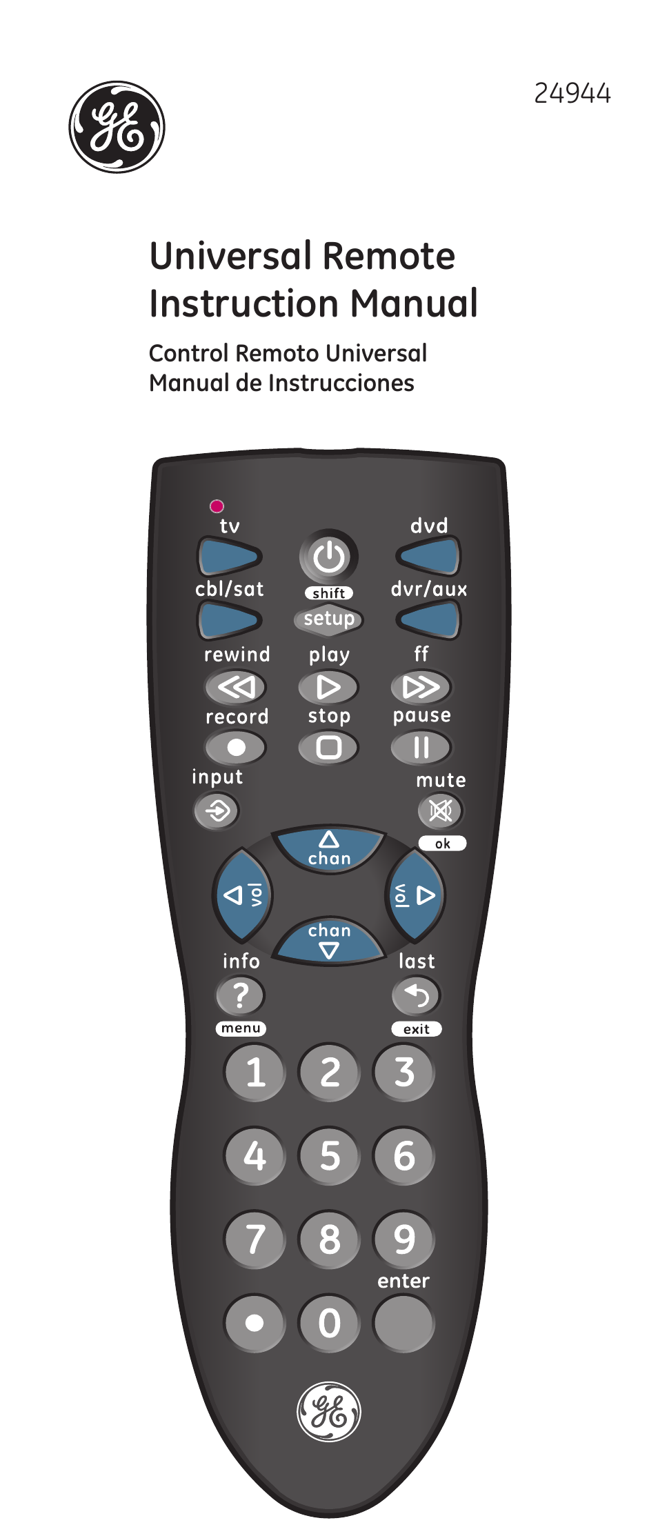 GE 24944-v2 Universal Remote User Manual | 44 pages
