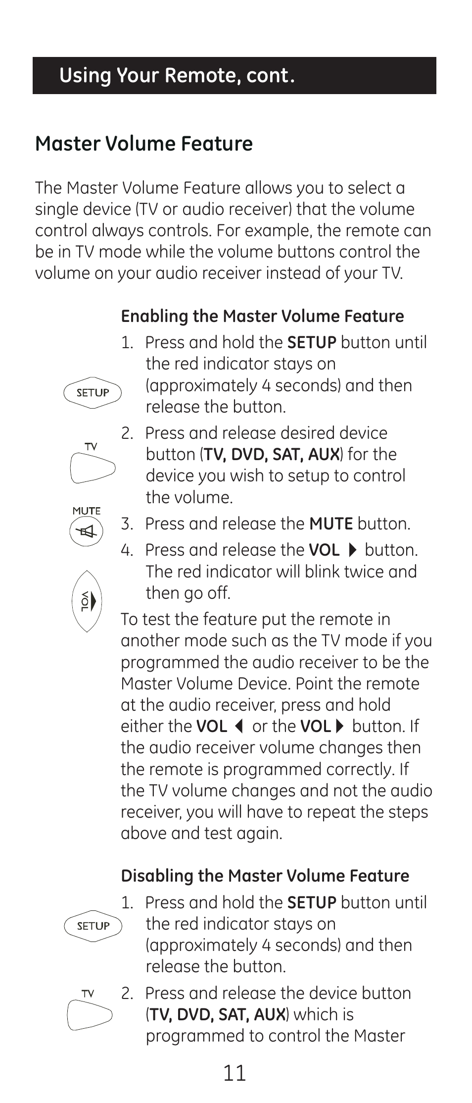 GE 24944-v2 Universal Remote User Manual | Page 11 / 44