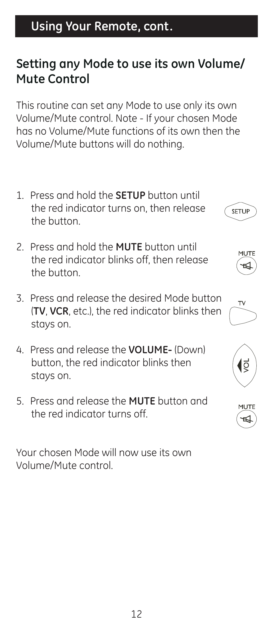 GE 24938 Universal Remote User Manual | Page 12 / 28