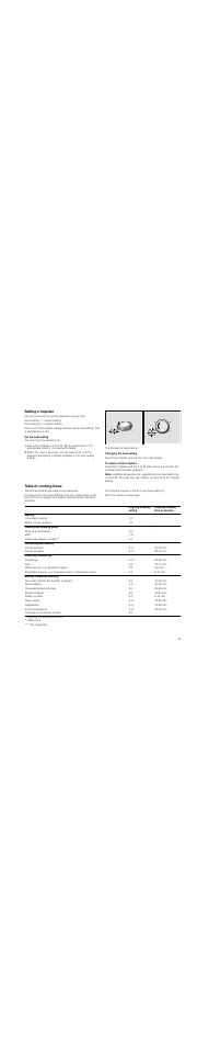 Setting a hotplate, Set the heat setting, Changing the heat setting | To switch off the hotplate, Note, Table of cooking times | Neff T83T84N2MC User Manual | Page 35 / 60
