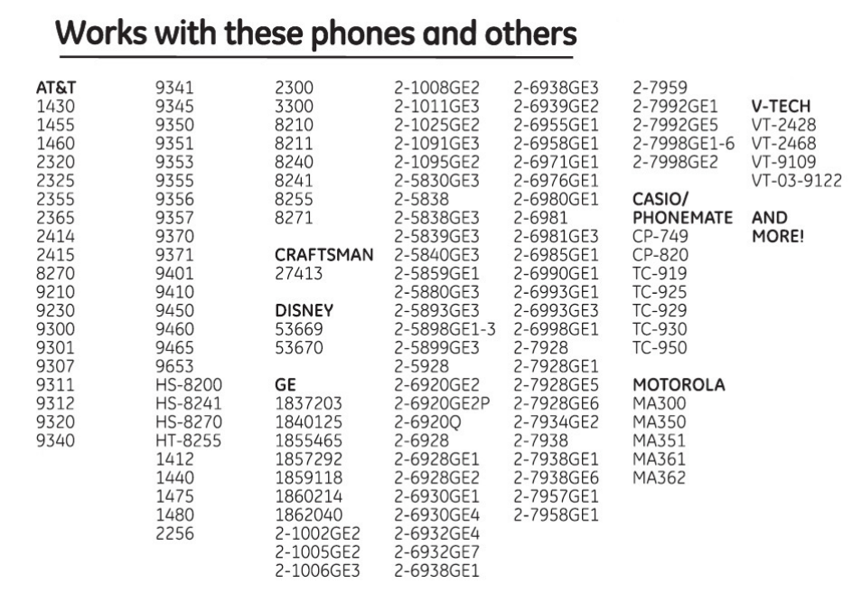 GE 86416 GE Cordless Phone Battery User Manual | 1 page