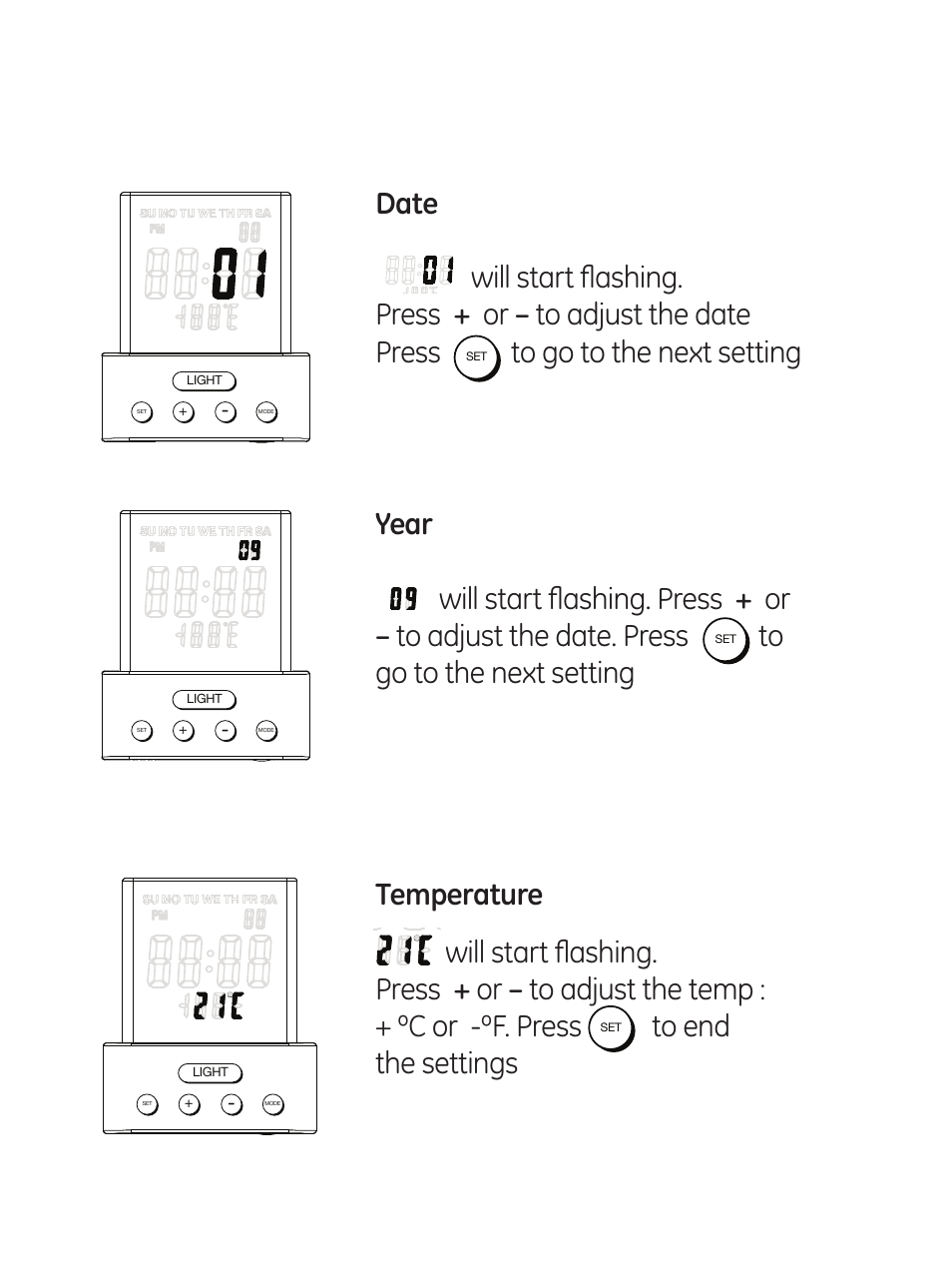 GE 11152 Time & Temperature Night Light User Manual | Page 5 / 7