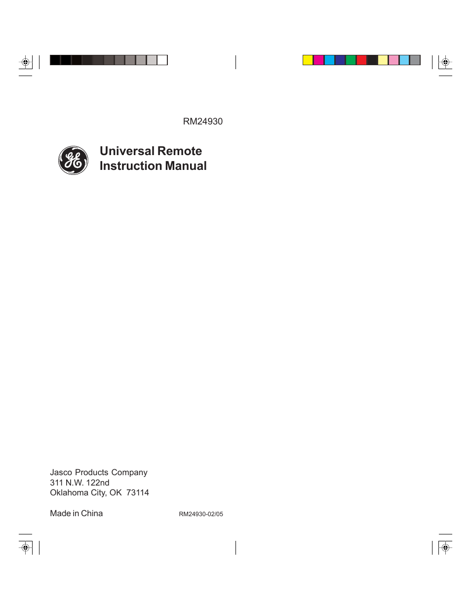 Universal remote instruction manual | GE 84930 GE Universal Remote User Manual | Page 9 / 9