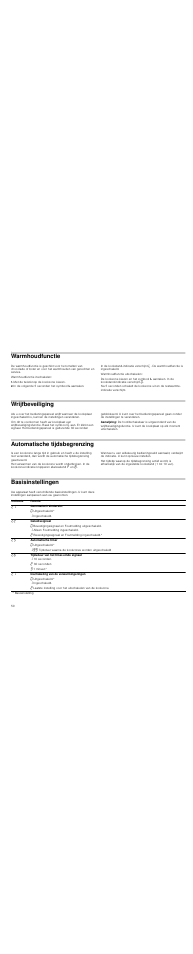 Warmhoudfunctie, Met de twist­knop de kookzone kiezen, In de volgende 5 seconden het symbool l aanraken | Wrijfbeveiliging, Aanwijzing, Automatische tijdsbegrenzing, Basisinstellingen | Neff T83T82N0MC User Manual | Page 50 / 56