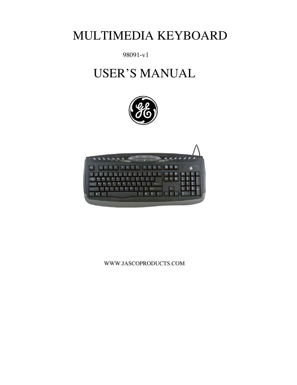 GE 98091 version 1 GE Wired Multimedia Keyboard User Manual | 9 pages