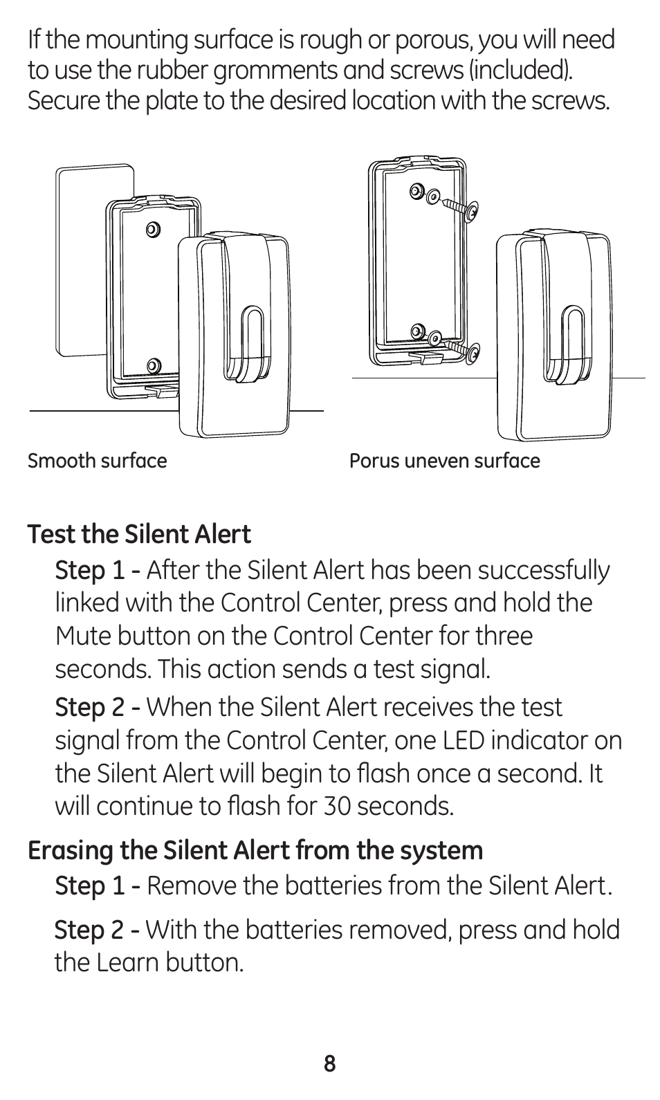 GE 45137 GE Choice Alert Silent Alert User Manual | Page 8 / 12