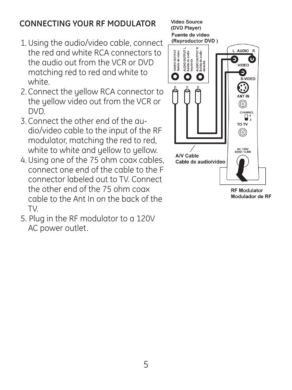 GE 83299 GE Video Converter FR Modulator with S-Video User Manual | Page 5 / 24