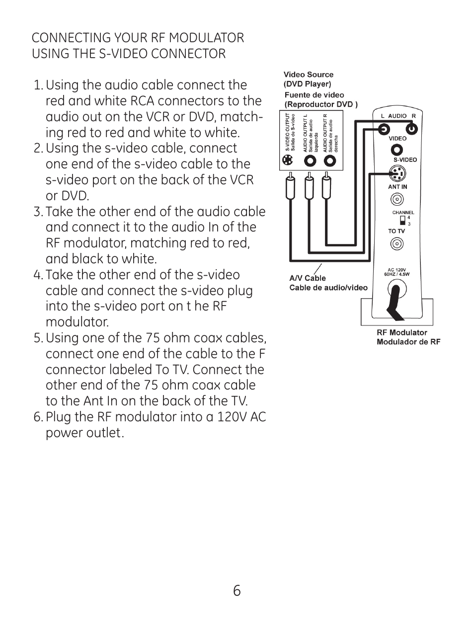 GE 83299 GE Video Converter FR Modulator with S-Video User Manual | Page 6 / 24