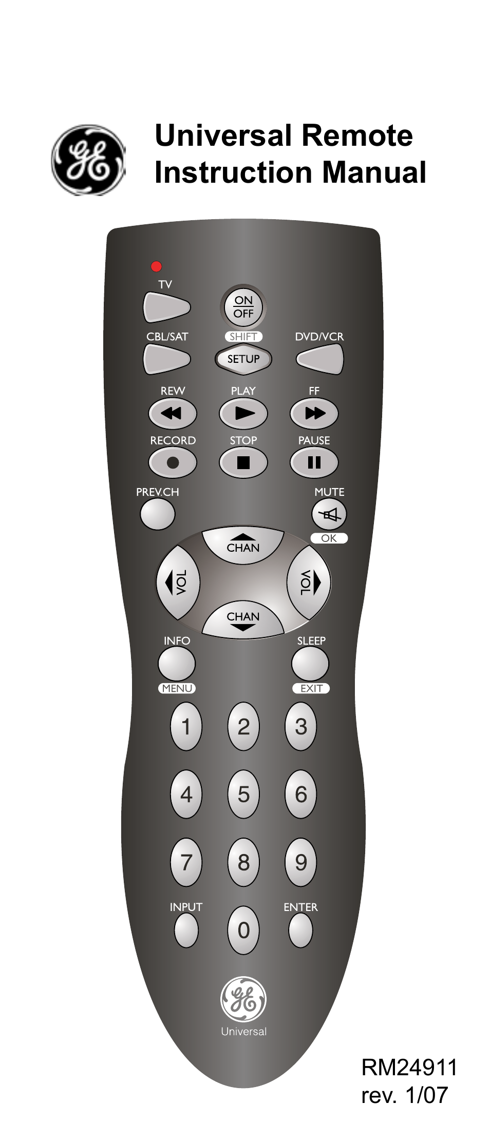 GE 24912 GE Universal Remote User Manual | 31 pages