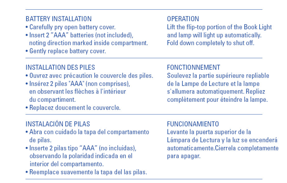 GE 17250 GE Incandescent Book Light White User Manual | 1 page