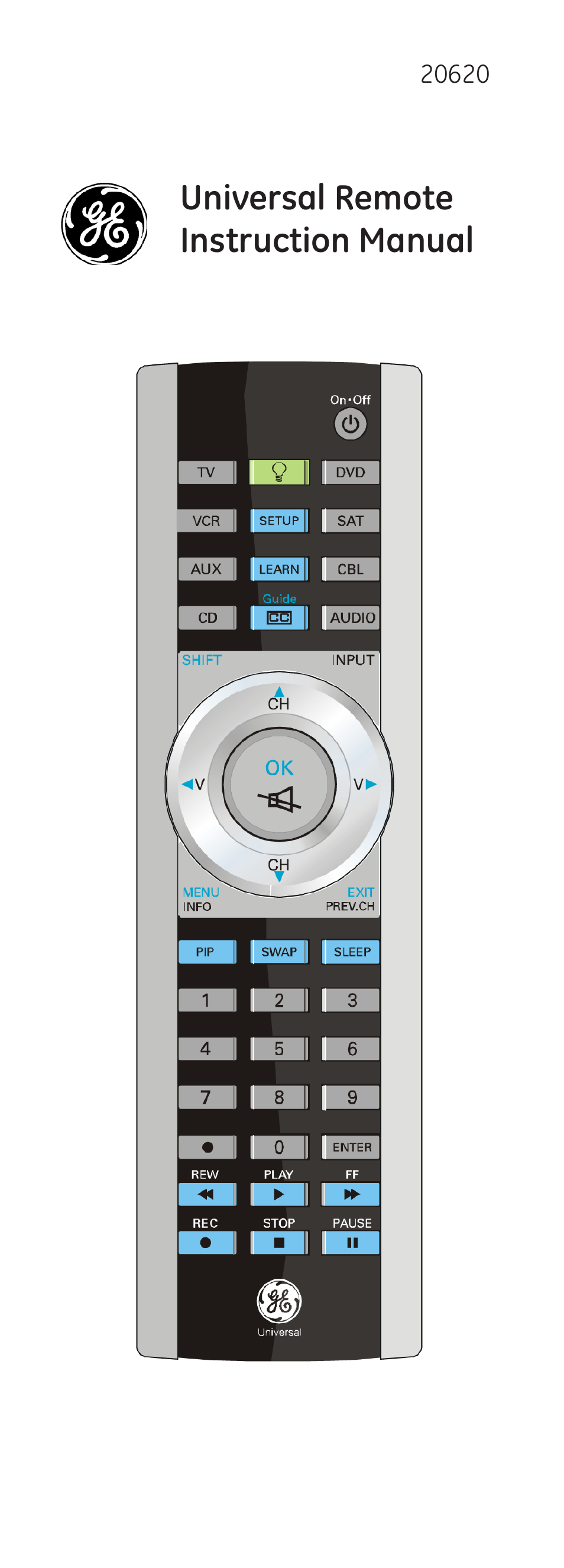 GE 20620 GE Universal Remote User Manual | 20 pages
