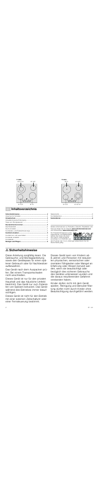 Neff T13K20N0 User Manual | Page 2 / 24