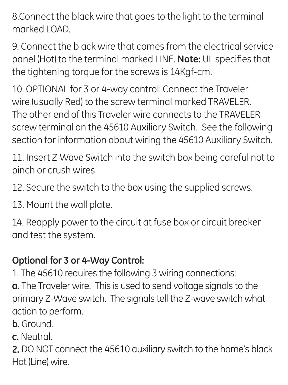 GE 45613 GE Z-Wave 3-Way Dimmer Kit with Terminals User Manual | Page 13 / 24