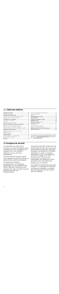 Neff T15T82X0 User Manual | Page 12 / 44