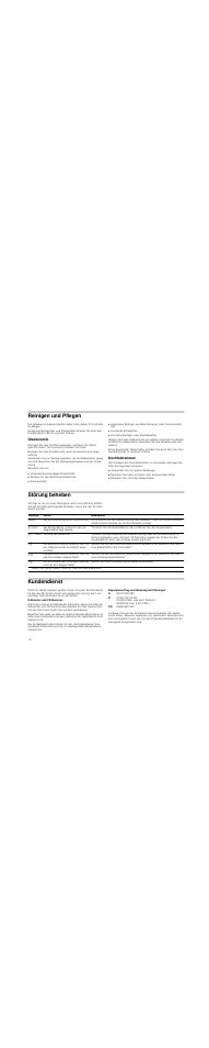 Reinigen und pflegen, Glaskeramik, Kochfeldrahmen | Störung beheben, Kundendienst, Reparaturauftrag und beratung bei störungen | Neff T13D85N0 User Manual | Page 10 / 40