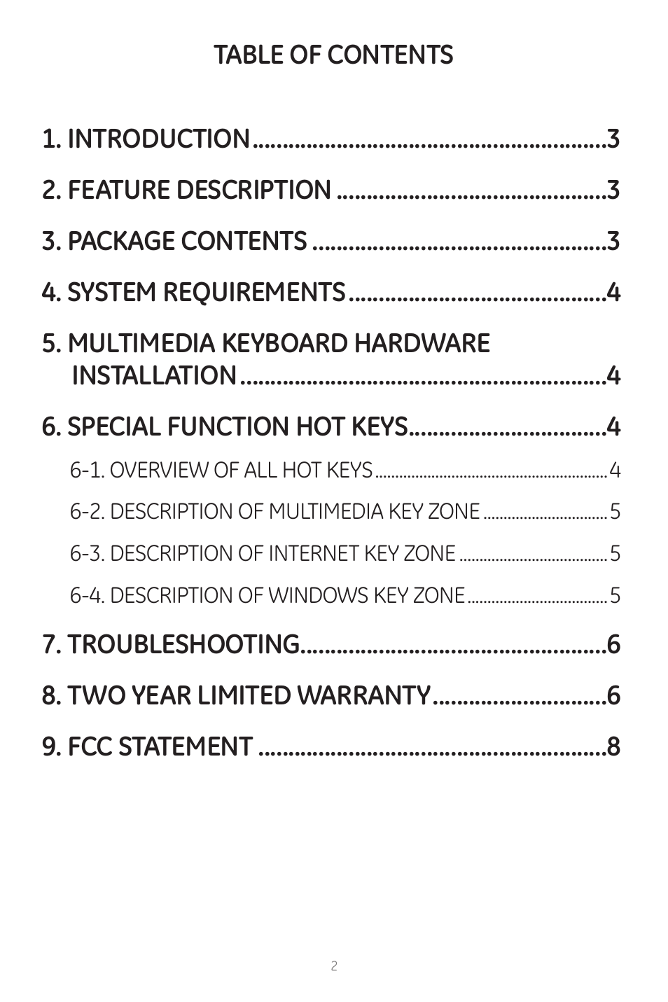 GE 98091 version 2 GE Wired Multimedia Keyboard User Manual | Page 2 / 10