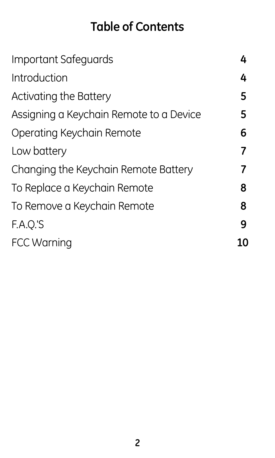 GE 45144 GE Choice Alert Key-chain Remote User Manual | Page 2 / 12