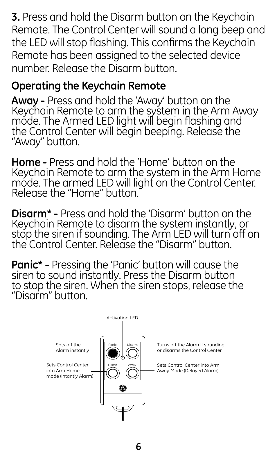 GE 45144 GE Choice Alert Key-chain Remote User Manual | Page 6 / 12