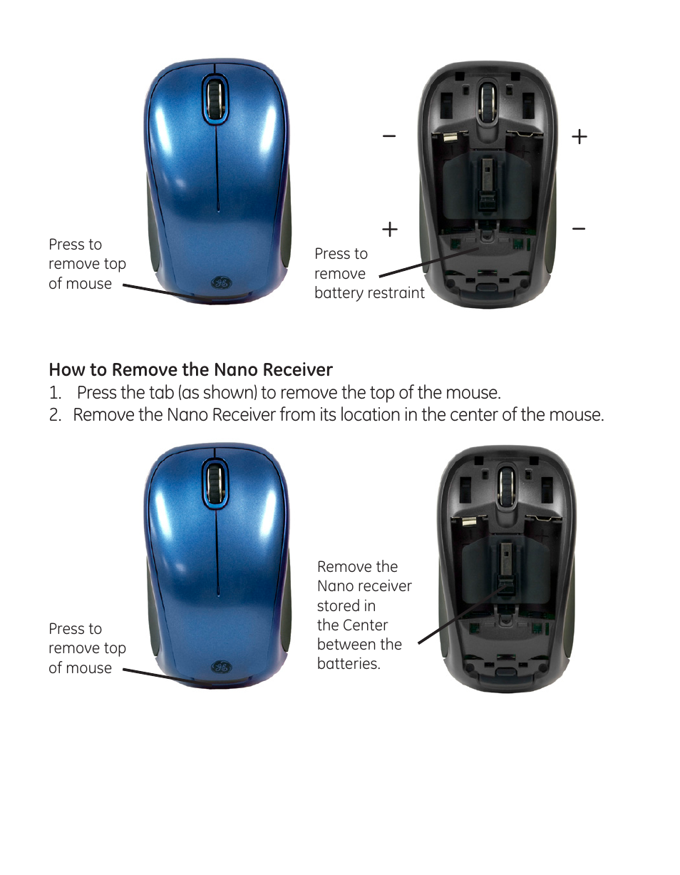 GE 99906 GE Wireless Mini Color Choice Mouse User Manual | Page 3 / 14