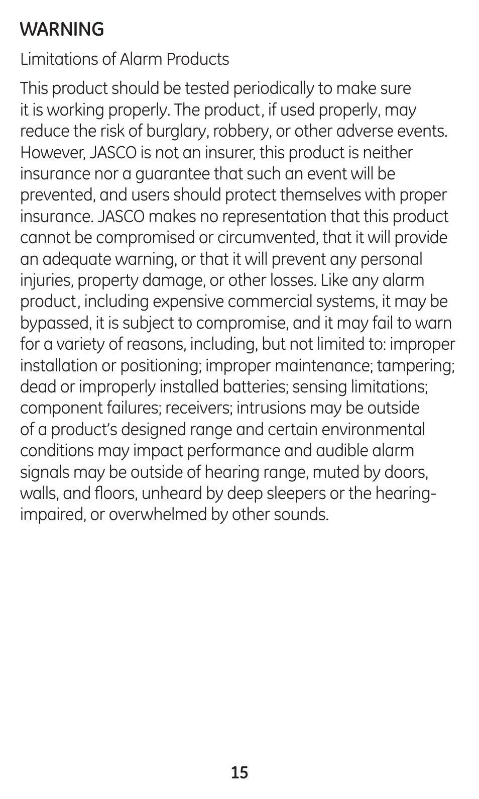 GE 45133 GE Choice Alert Water Leak Sensor User Manual | Page 15 / 16