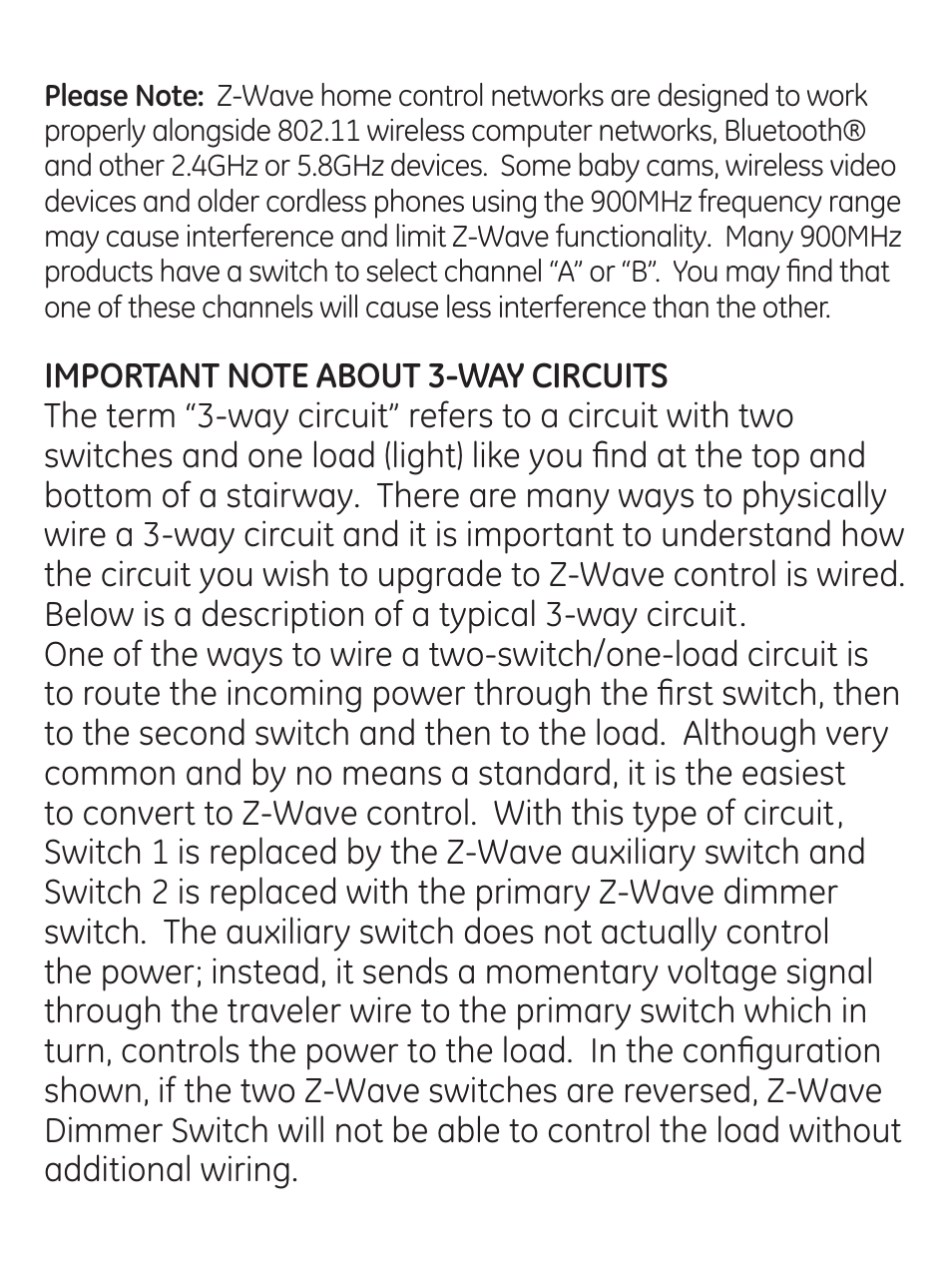 GE 45613 GE Z-Wave 3-Way Dimmer Kit with flying leads User Manual | Page 7 / 24