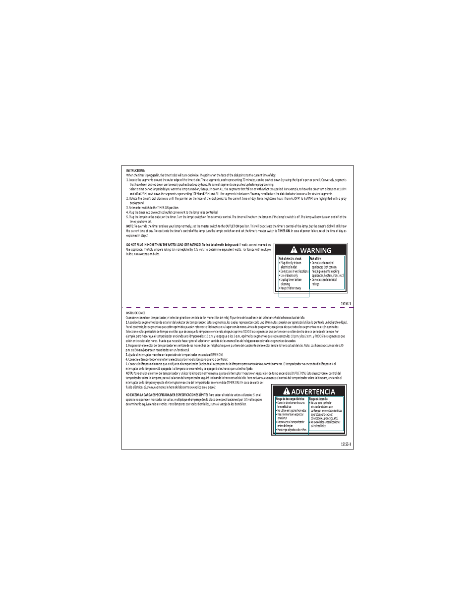 GE Plug-In 15153 Mechanical Timer User Manual | 1 page