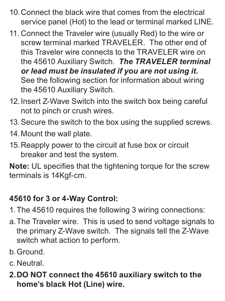 GE 45610WB GE Z-Wave Add On Auxiliary Switch User Manual | Page 11 / 16