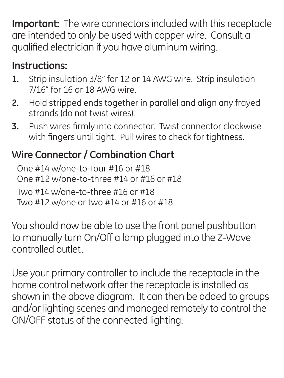 GE 45605 GE Z-Wave Duplex Receptacle User Manual | Page 12 / 20