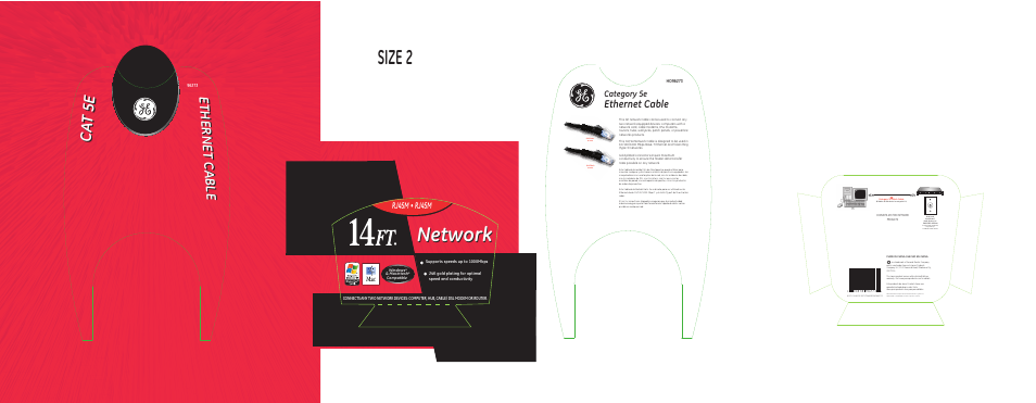 GE 96273 GE CAT 5e Ethernet Cable User Manual | 1 page